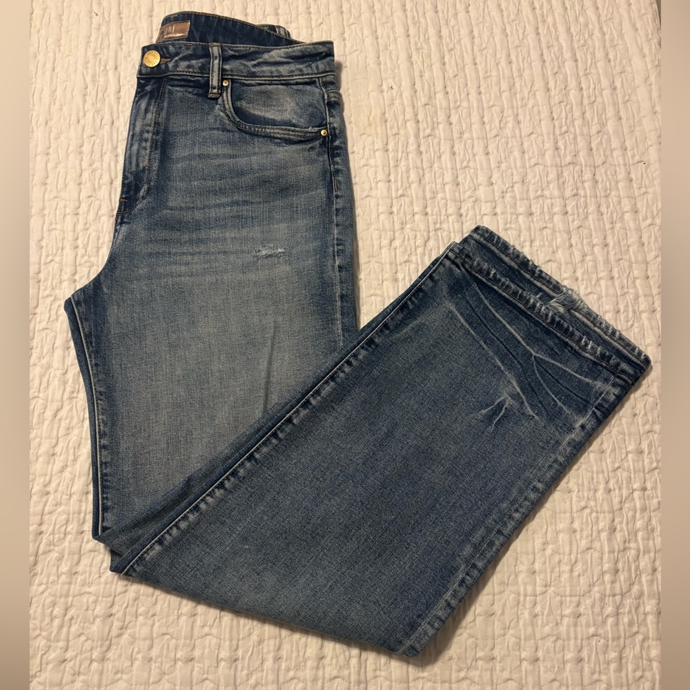 NEW Kut From The Kloth Jeans Womens 8 Sienna Wide Leg High Rise Distressed Denim